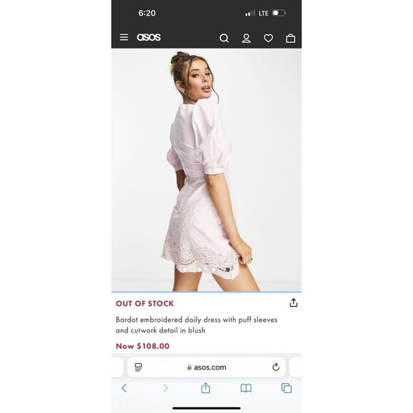 Bardot Embroidered Doily Dress In Blush Women’s 4 Read $208 - Picture 14 of 14